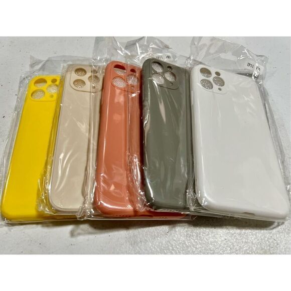 5 Pack of case for iPhone11 Pro Soft Liquid Silicone with Camera Protection - Picture 1 of 3